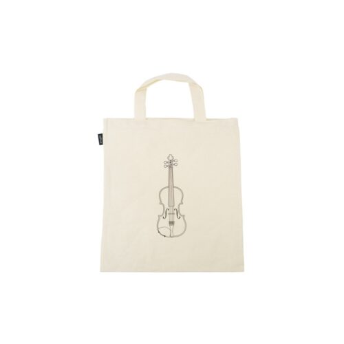 Borsa colore naturale con violino su entrambi i lati cm 37 x 40