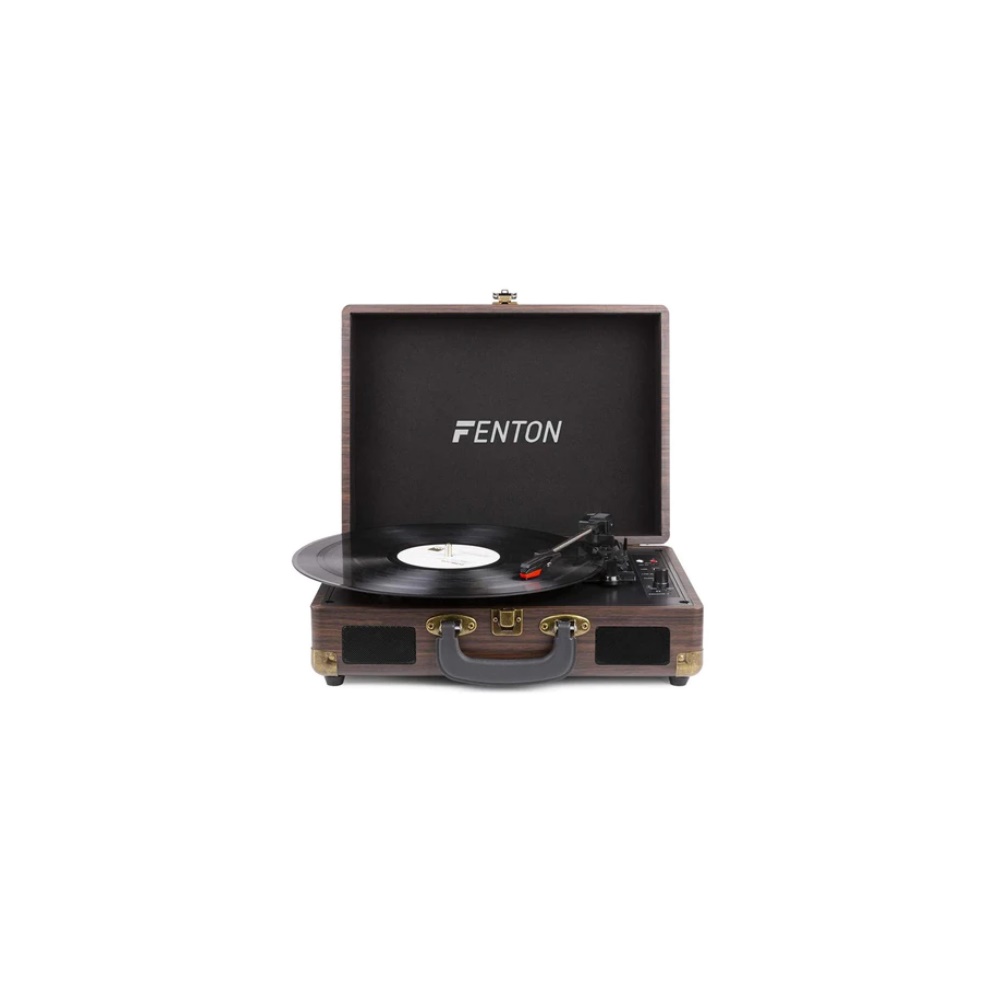 Fenton RP115B Brown Wood Giradischi con casse USB e bluetooth, Marrone