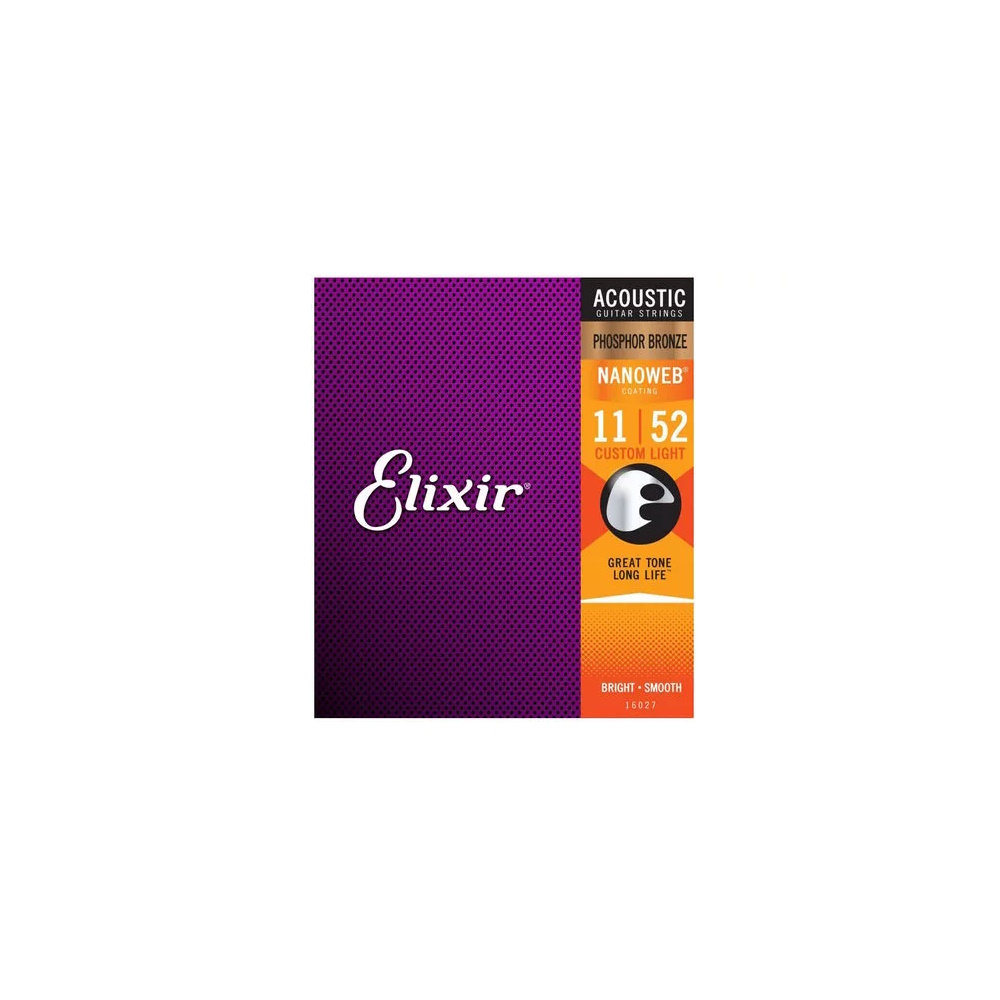 CORDE PER CHITARRA ACUSTICA ELIXIR 16027 PHOSPOR BRONZE NANOWEB