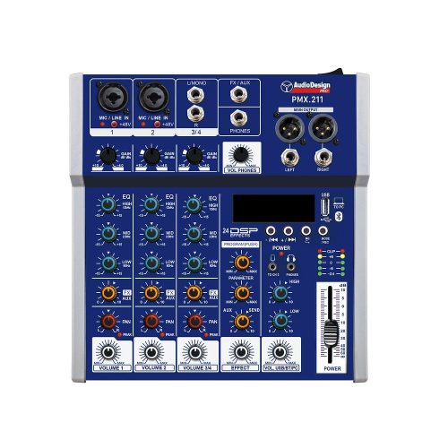 Audio Design Pro Pmx.211 Mixer Professionale 2+1+1 Canali - Usb/Bt