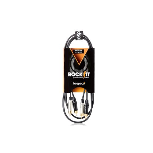 Cavo interlink 2 x RCA – 2 x RCA 1,5 MT BESPECO RK2R150 ROCKIT