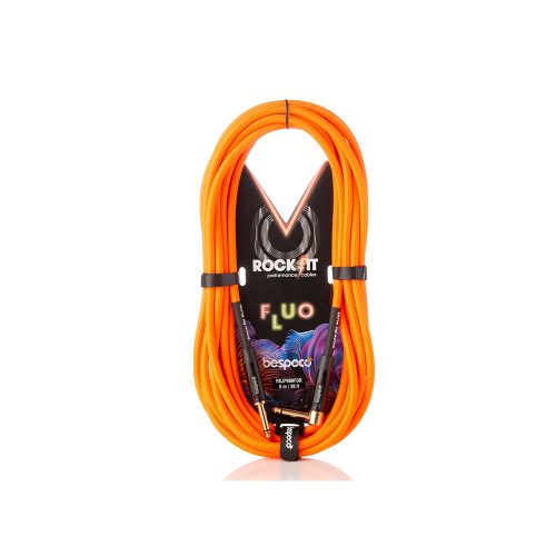Cavo fluo per strumento – jack Ø 6,3 mm – jack Ø 6,3 mm 90° BESPECO RKJP600FOR 6MT ARANCIONE