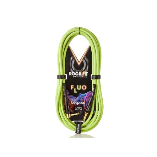 Cavo fluo per strumento – jack Ø 6,3 mm – jack Ø 6,3 mm 90° BESPECO RKJP600FYE 6MT GIALLO