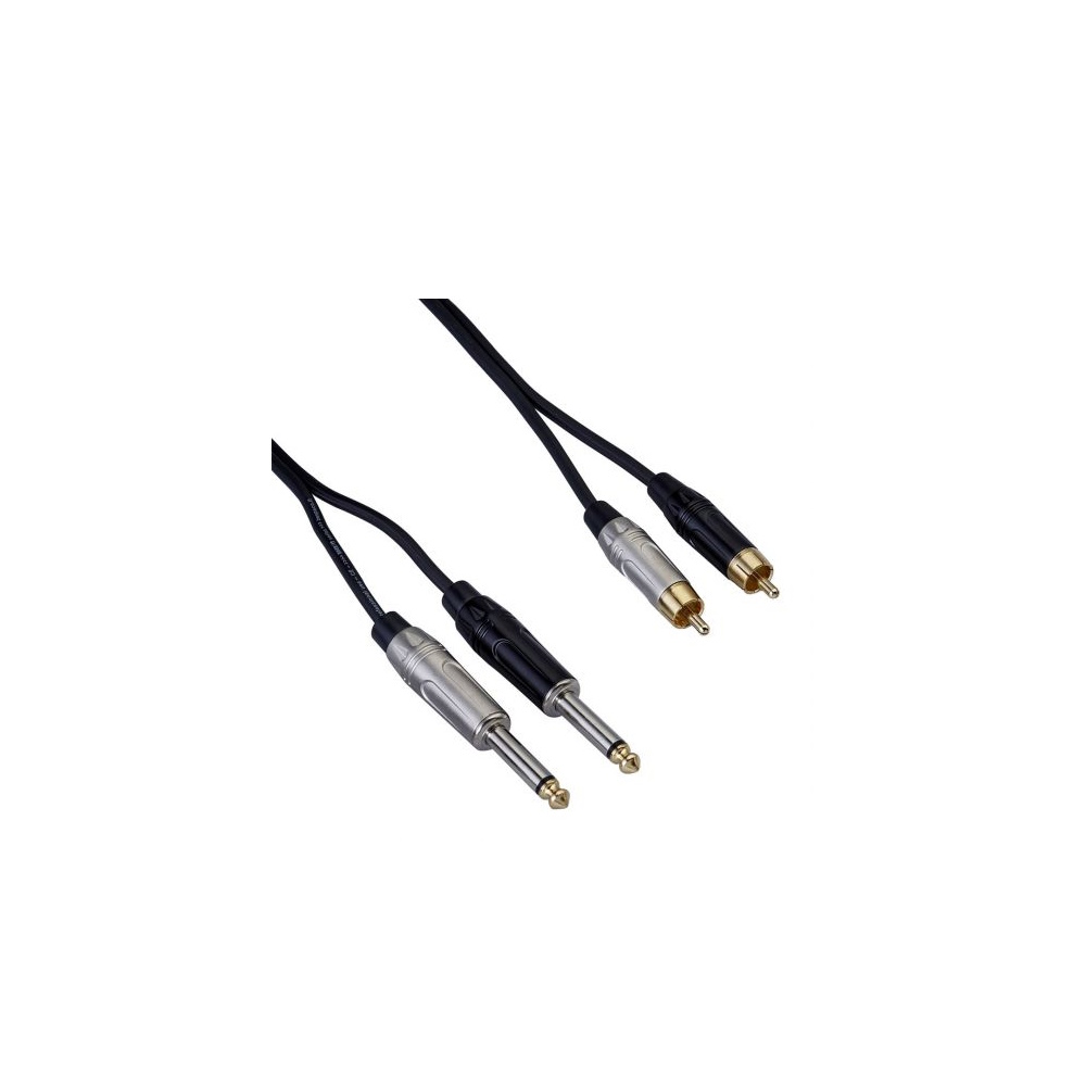 CAVO INTERLINK 2 RCA - 2 JACK MONO Bespeco RKY2JR300 Rock-It 3mt