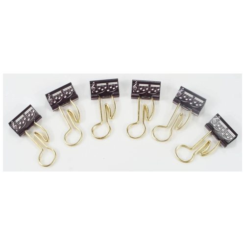 Binder Clip quaver gold 6 pcs