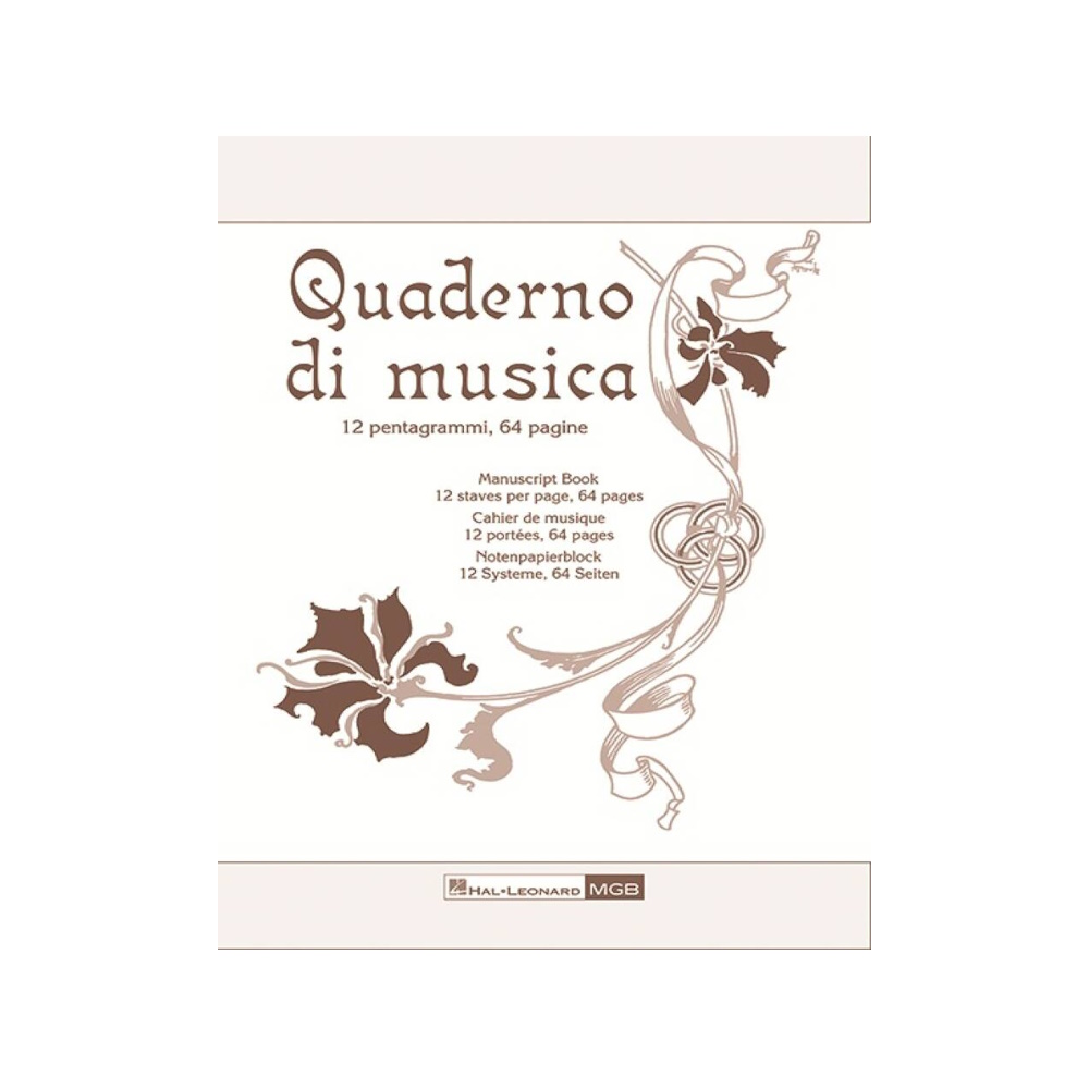 Spiral Manuscript Book QUADERNO DI MUSICA A SPIRALE 12 rRGHI 64 PAGINE