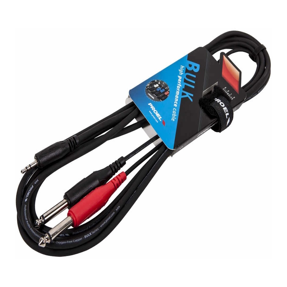 PROEL BULK505LU18 CAVO MINIJACK STEREO-2JACK MONO 1,8 MT